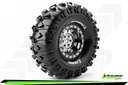 [ PROLR-T3233VBC ] Louise RC - CR-ROWDY 1/10 crawler banden set-verlijmd op velg-1.9 velgen zwart chroom hex 12mm