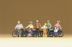 [ PRE12129 ] Preiser staande fietsers uit 1900  1/87
