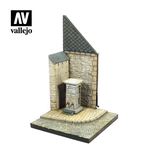 [ VALSC004 ] Vallejo street corner with waterpump Normandy 15.5x15.5cm  1/35