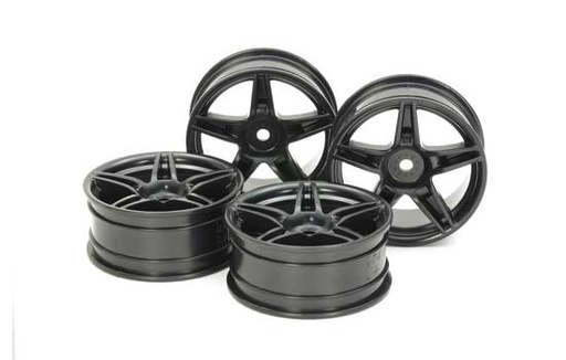 [ T54853 ] Tamiya twin 5 spoke wheels black 24mm offset+2 4st