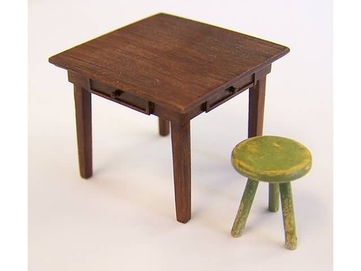 [ PLUSMODELEL048 ] Table and seat 1/35 - 1 stuk (6798048)