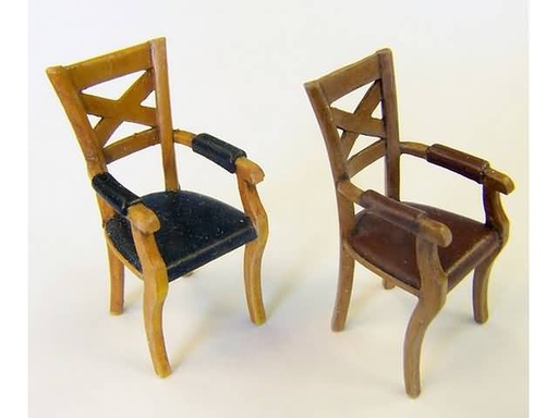 [ PLUSMODELEL058 ] Chairs with armrest 1/35 - 2 stuks (6798058)