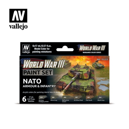 [ VAL70223 ] Vallejo NATO armour & infantry WWIII paint set