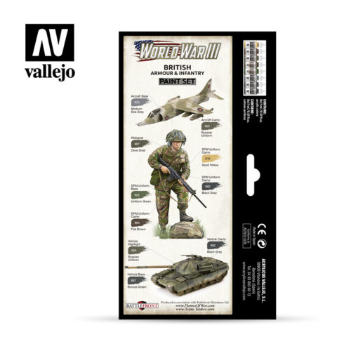 [ VAL70222 ] Vallejo british armour & infantry paint set WWIII (8x17ml)