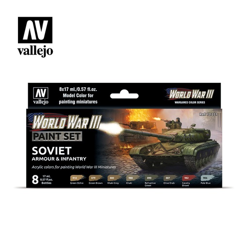[ VAL70221 ] Vallejo soviet armour & infantry paint set WWIII (8x17ml)