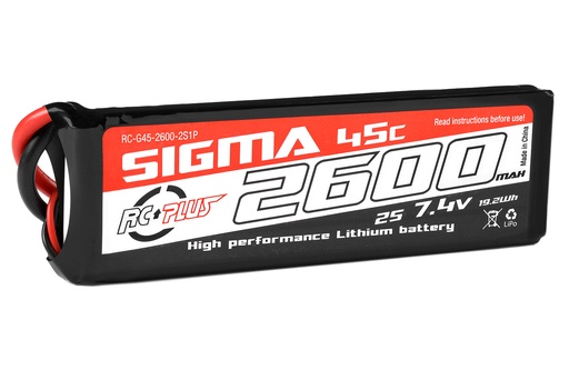 [ RC-G45-2600-2S1P ] LIPO 2600 mAh - 7.4V - 45C - XT60