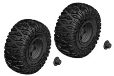 [ PROC-00250-092-B ] Tire and Rim Set - Truck - Black Rims - 1 Pair