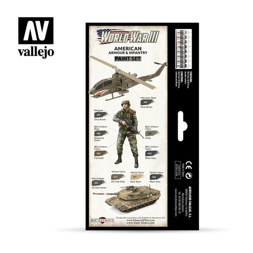 [ VAL70220 ] Vallejo WWIII paint set American armour &amp; infantry