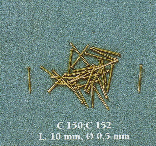 [ COC152 ] Corel nagels messing 0.5x10mm  200st