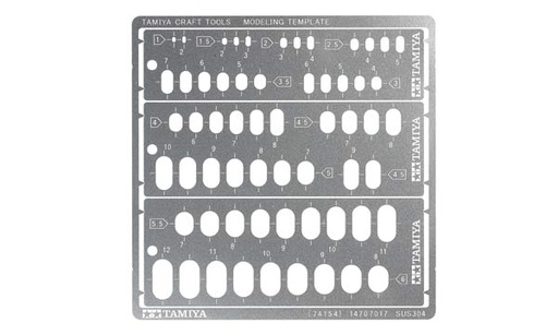 [ T74154 ] Tamiya modelling templates rounded rectangles 1-6mm  