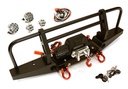 [ INC28030BLACK ] Integy front alloy bumper w/ winch & LED for traxxas TRX-4 w/ 43mm mount