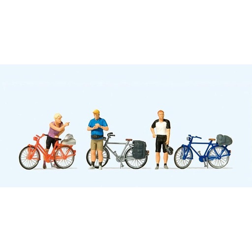 [ PRE10644 ] Preiser cyclistes en vêtements de sport  1/87