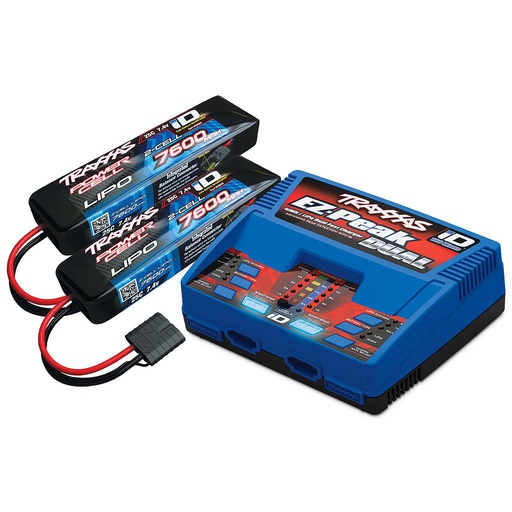[ TRX-2991GX ] Traxxas 4S combo (2x trx2869X 7.4V lipo & 1x 2972GX duo charger)-TRX2991GX
