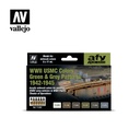 [ VAL71623 ] Vallejo WWII USMC colors green & grey patterns 1942-1945 (6x17ml)