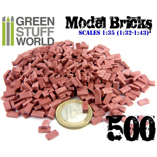 [ GSW9206 ] Green stuff world model bricks - dark red (500 stuks)