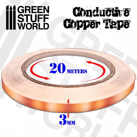 [ GSW2165 ] Green stuff world conductive copper tape - 3mm x 20 meter