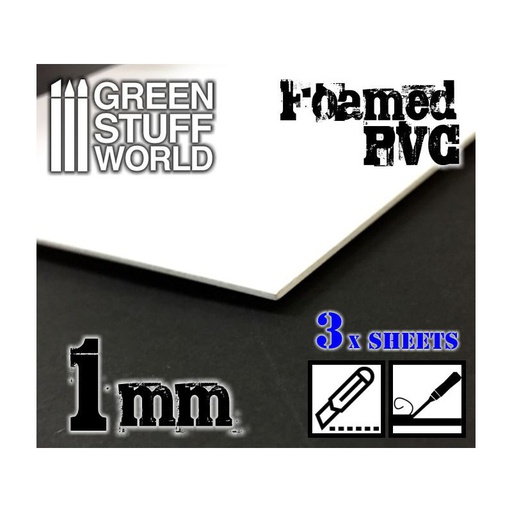 [ GSW9305 ] Green stuff world foamed PVC 1mm - 200x300mm