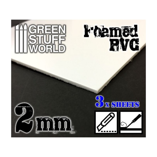 [ GSW9306 ] Green stuff world foamed PVC 2mm - 200x300mm