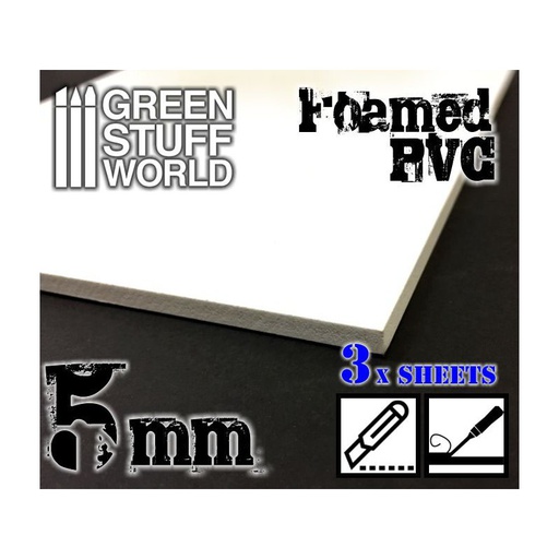 [ GSW9307 ] Green stuff world foamed PVC 5mm - 200x300mm