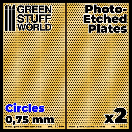 [ GSW8436574506051 ] Green stuff world photo-etched plates circles 0.75mm (2 stuks)