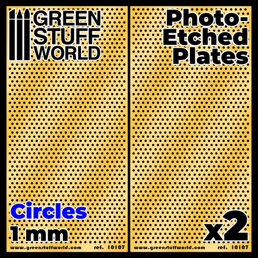 [ GSW8436574506068 ] Green stuff world photo-etched plates circles 1mm (2 stuks)