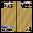 [ GSW10102 ] Green stuff world photo-etched plates squares 0.5mm (2 stuks)