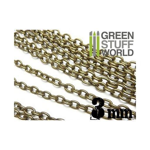 [ GSW8436554360413 ] Green stuff world chain 3mm messing