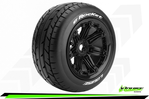[ PROLR-T3286B ] Louise RC - ST-ROCKET - 1/8 Stadium Truck Tire Set - 3.8 Bead-lock rims - Hex 17mm
