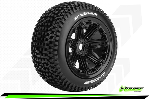 [ PROLR-T3289B ] Louise RC - ST-VIPER - 1/8 Stadium Truck Tire Set - 3.8 Bead-lock rims - Hex 17mm