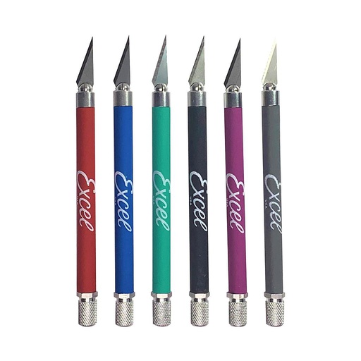 [ EX16018 ] Excel EXK18 Hobby mes grip on knife - blauw/zwart/grijs...