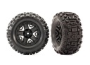 [ TRX-6792 ] Traxxas tires & wheels glued rustler 4x4 black wheels sledgehammer-TRX6792 