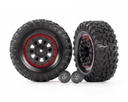 [ TRX-8874 ] Traxxas tires & wheels, assmebled, glued (2.2 black wheels 2.2" tires) (2) - TRX8874