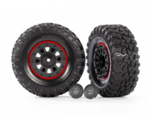 [ TRX-8874 ] Traxxas tires & wheels, assmebled, glued (2.2 black wheels 2.2" tires) (2) - TRX8874