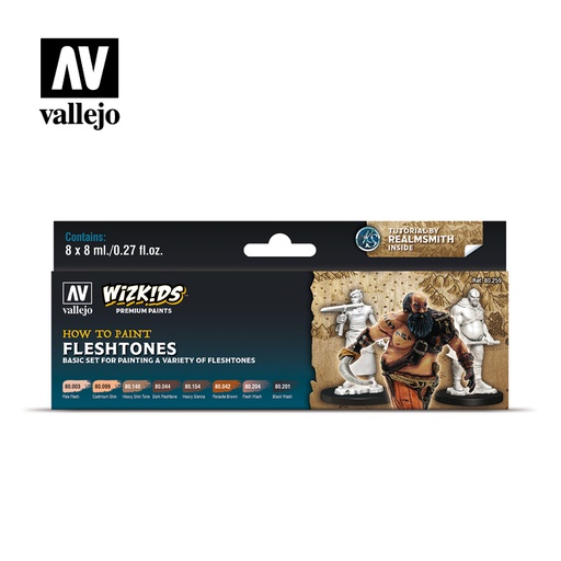 [ VAL80259 ] Vallejo wizkids how to paint fleshtones (8x8ml)