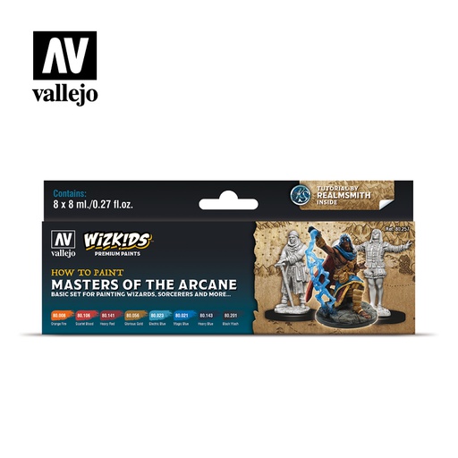 [ VAL80257 ] Vallejo wizkids how to paint Masters of the Arcane (8x8ml)