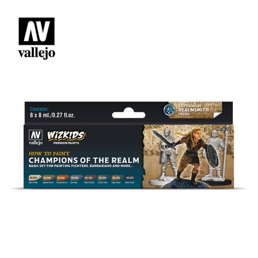[ VAL80250 ] Vallejo wizkids how to paint champions of the realm   (8x8ml)