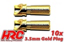 [ HRC9003M ] Gold connector 3.5 mm male 10pcs 