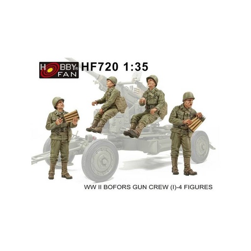 [ HOBBYFANHF720 ] WW II Bofors Gun Crew - 4 figures