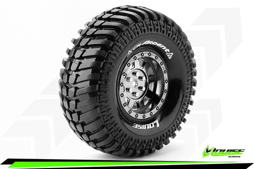 [ PROLR-T3232VBC ] Louise RC CR-ARDENT - 1/10 Crawler Set Gemonteerd Velgen 1.9" Zwart-Chrome Hex 12mm