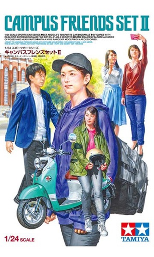 [ T24356 ] Tamiya campus friends set II (5 figures & scooter) 1/24