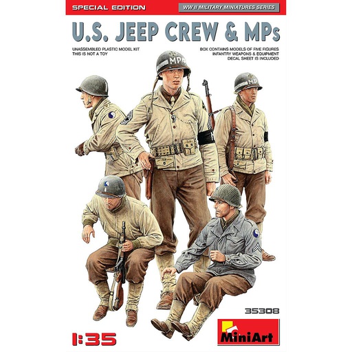 [ MINIART35308 ] U.S. Jeep Crew & MPs Sp. Ed. 1/35