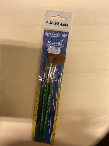 [ Z2092100 ] Leonhardy Aquarell 3delig penseelset (4 - 1/2" - 1 inch) 