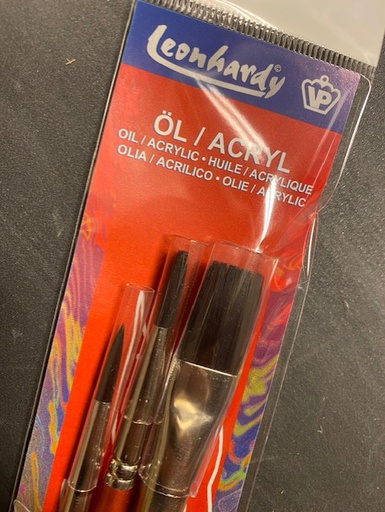 [ Z2073400 ] Leonhardy Olie/Acryl penseelset 3-delig (6-8-14)