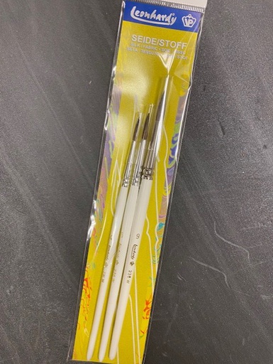 [ Z1980800 ] Leonhardy Zijde/Stof penselen set 3-delig (4-6-9)