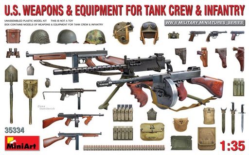 [ MINIART35334 ] Miniart U.S. Weapons & Equipment For Tank Crew & Infantry 1/35