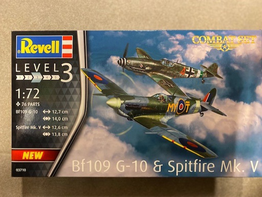 [ RE03710 ] Revell Combat Set Messerschmitt Bf109G-10 &amp; Spitfire Mk.V 1/72