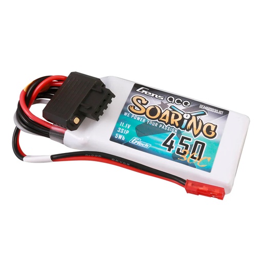 [ BSR30C4503S ] Gens ace Soaring 450mAh 11.1V 30C 3S1P Lipo Battery Pack with JST-SYP Plug (GEA4503s30jst)