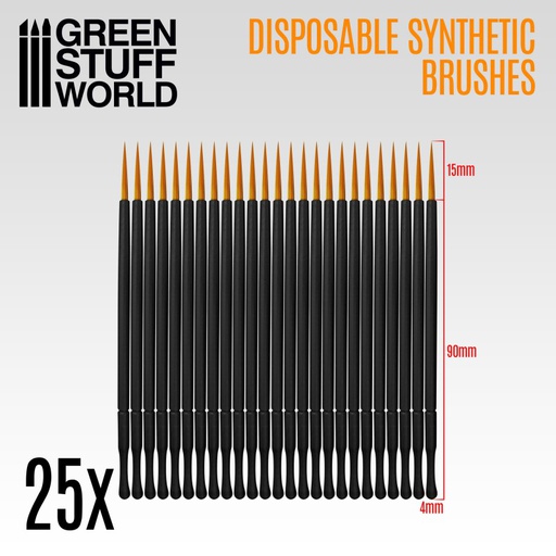 [ GSW2419 ] Green stuff world disposable synthetic brushes (25 stuks)