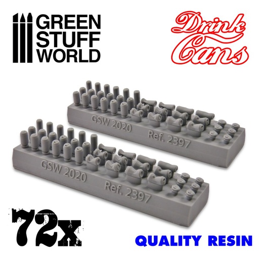 [ GSW2397 ] Green stuff world 72x Resin Drink Cans 1/48-1/35