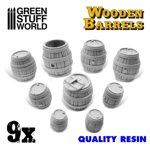 [ GSW2534 ] Green stuff world wooden barrels resin